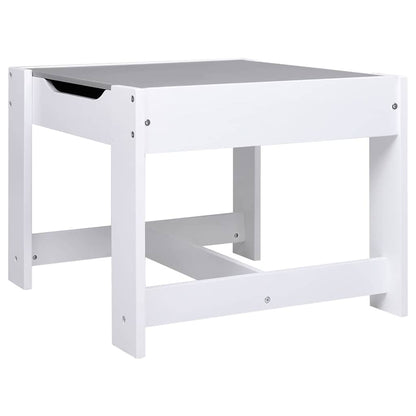 80283 vidaXL Children's Table with 2 Chairs White MDF