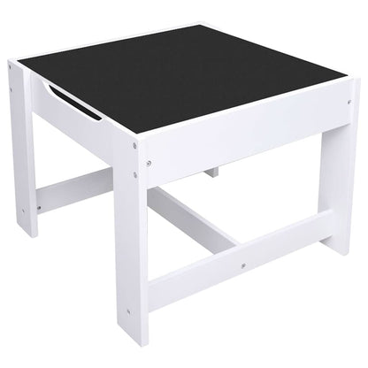 80283 vidaXL Children's Table with 2 Chairs White MDF