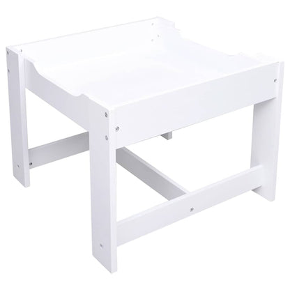 80283 vidaXL Children's Table with 2 Chairs White MDF