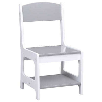 80283 vidaXL Children's Table with 2 Chairs White MDF