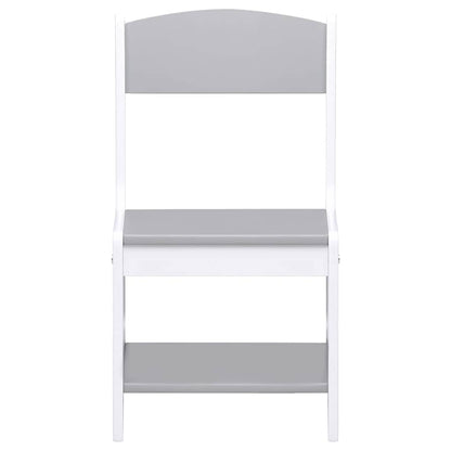 80283 vidaXL Children's Table with 2 Chairs White MDF