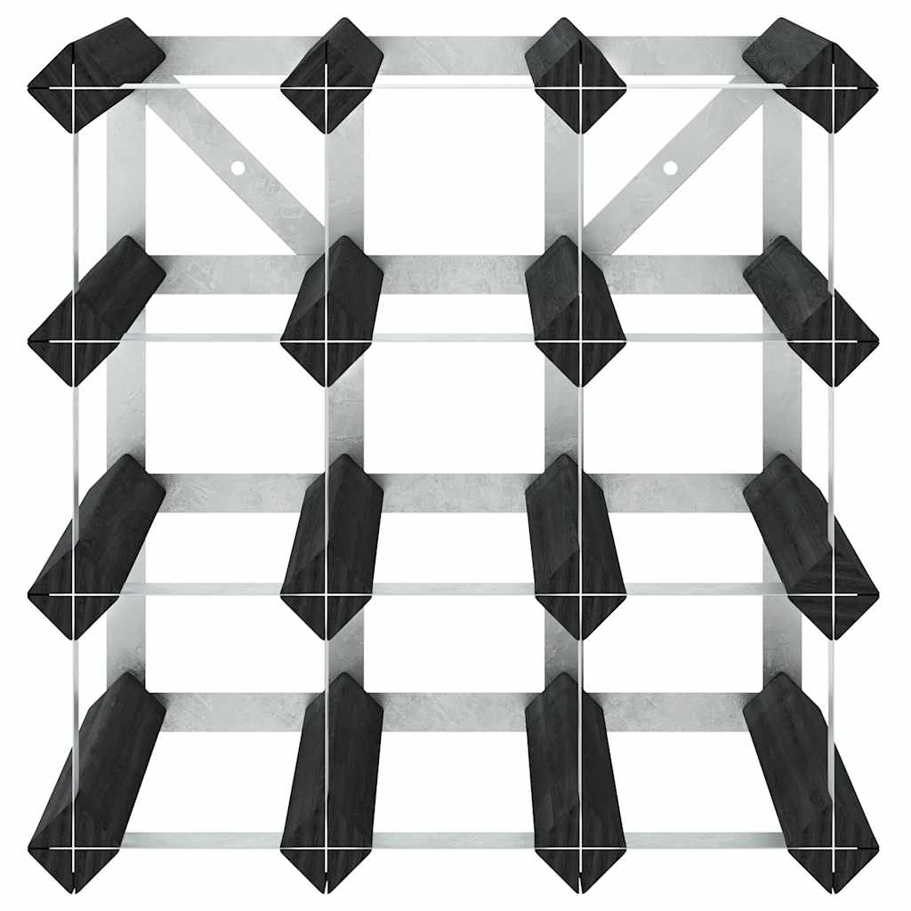 Wine Rack for 12 Bottles Black Solid Pine Wood