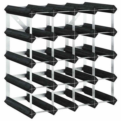 Wine Rack for 20 Bottles Black Solid Pine Wood