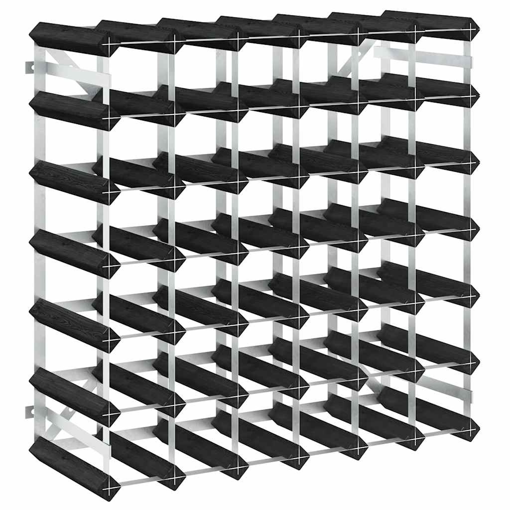 Wine Rack for 42 Bottles Black Solid Pine Wood