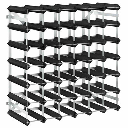 Wine Rack for 42 Bottles Black Solid Pine Wood