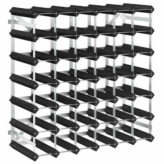 Wine Rack for 42 Bottles Black Solid Pine Wood