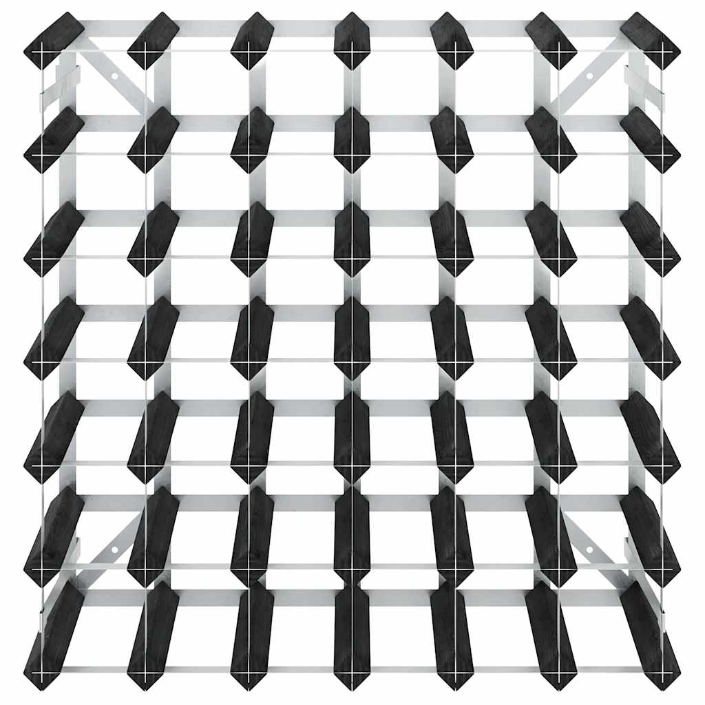 Wine Rack for 42 Bottles Black Solid Pine Wood