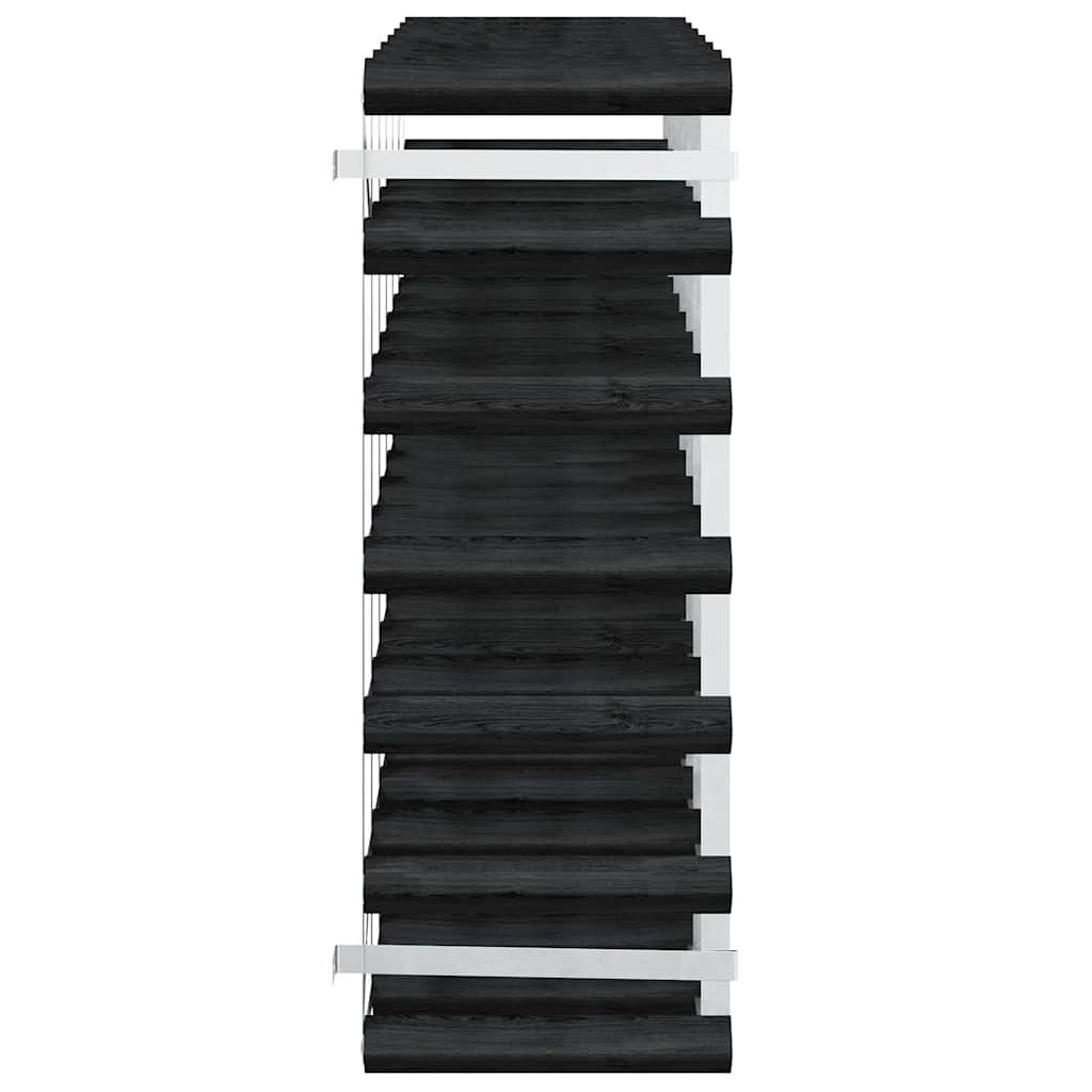 Wine Rack for 42 Bottles Black Solid Pine Wood