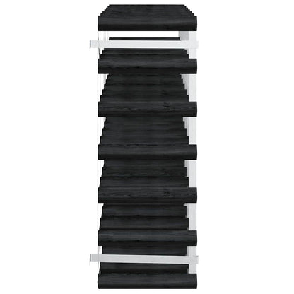 Wine Rack for 42 Bottles Black Solid Pine Wood