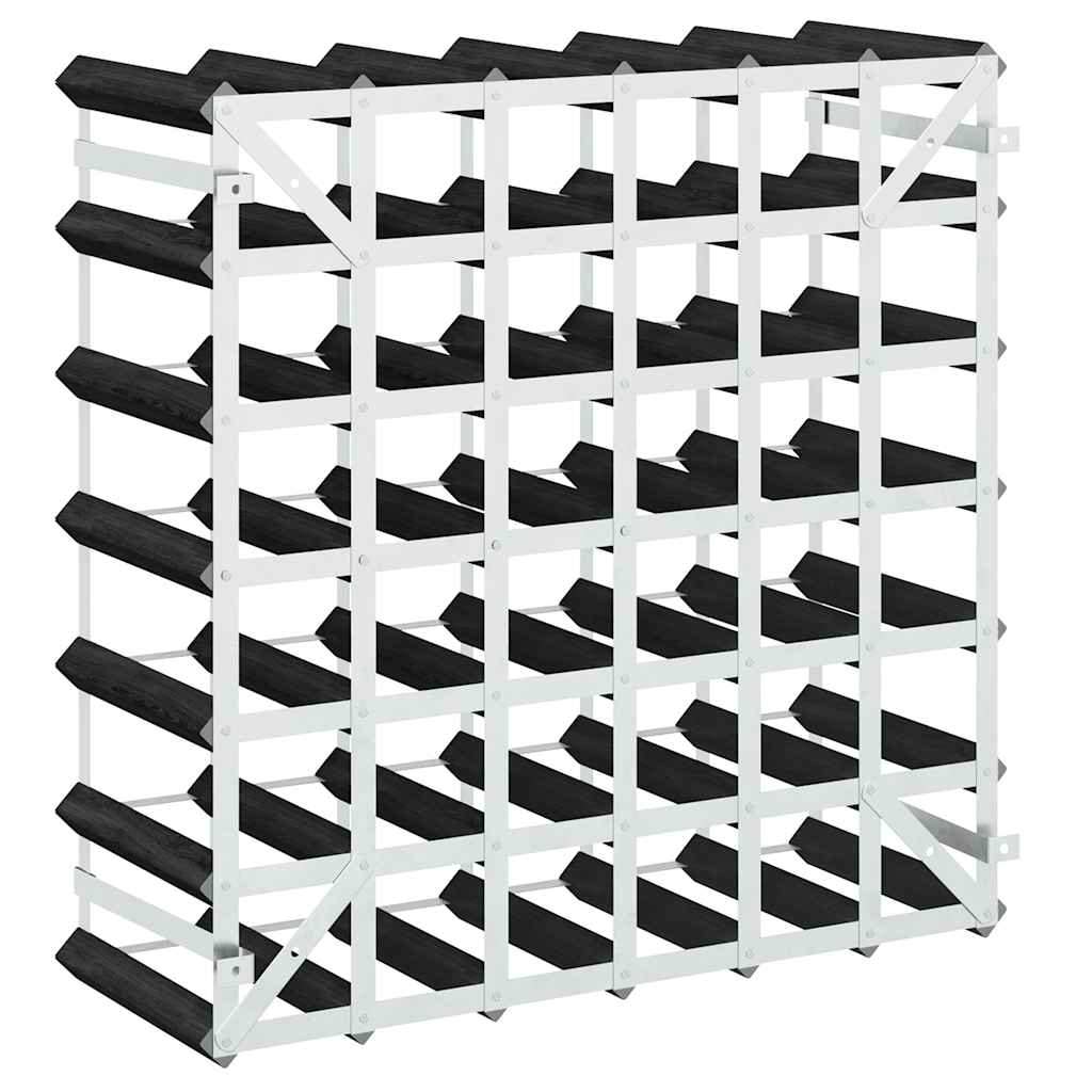 Wine Rack for 42 Bottles Black Solid Pine Wood