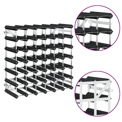 Wine Rack for 42 Bottles Black Solid Pine Wood