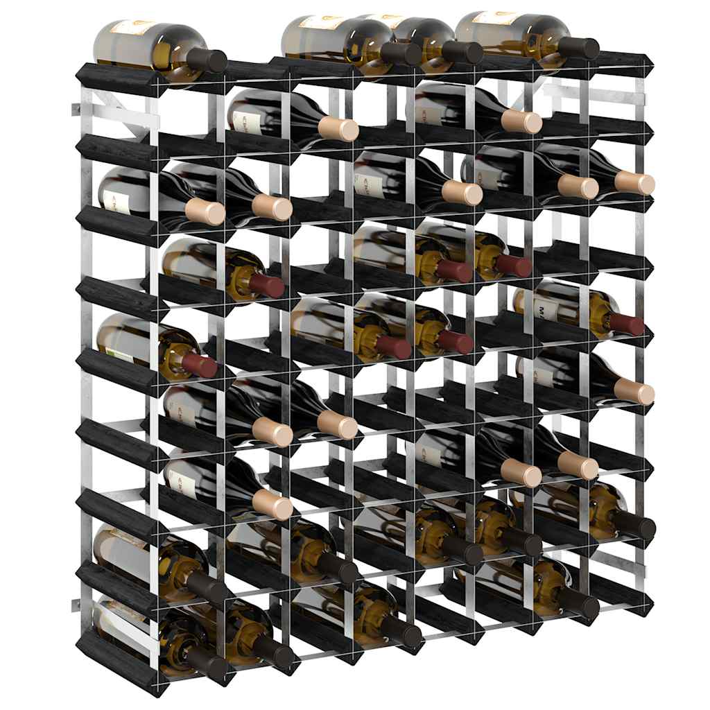 Wine Rack for 72 Bottles Black Solid Pine Wood