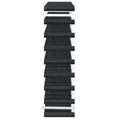 Wine Rack for 72 Bottles Black Solid Pine Wood