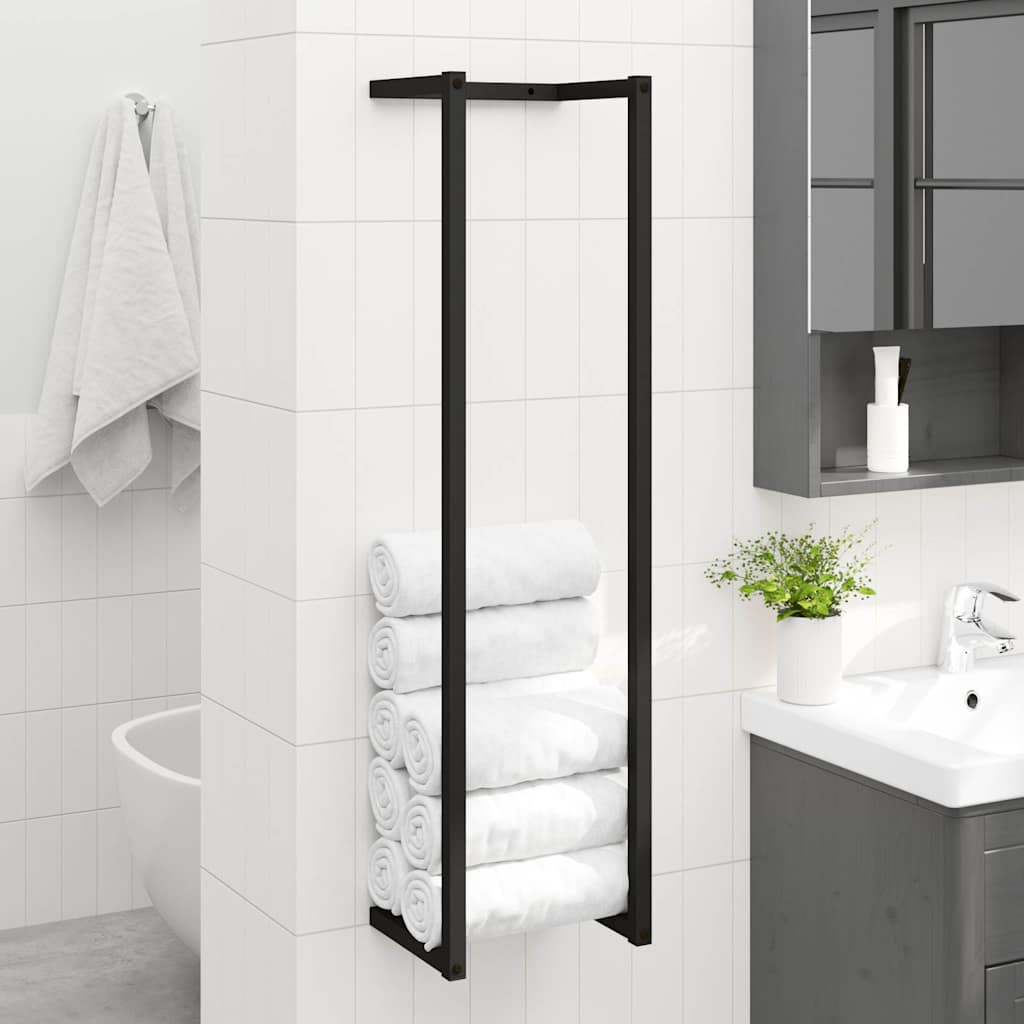 Towel Rack Black 25x20x95 cm Iron