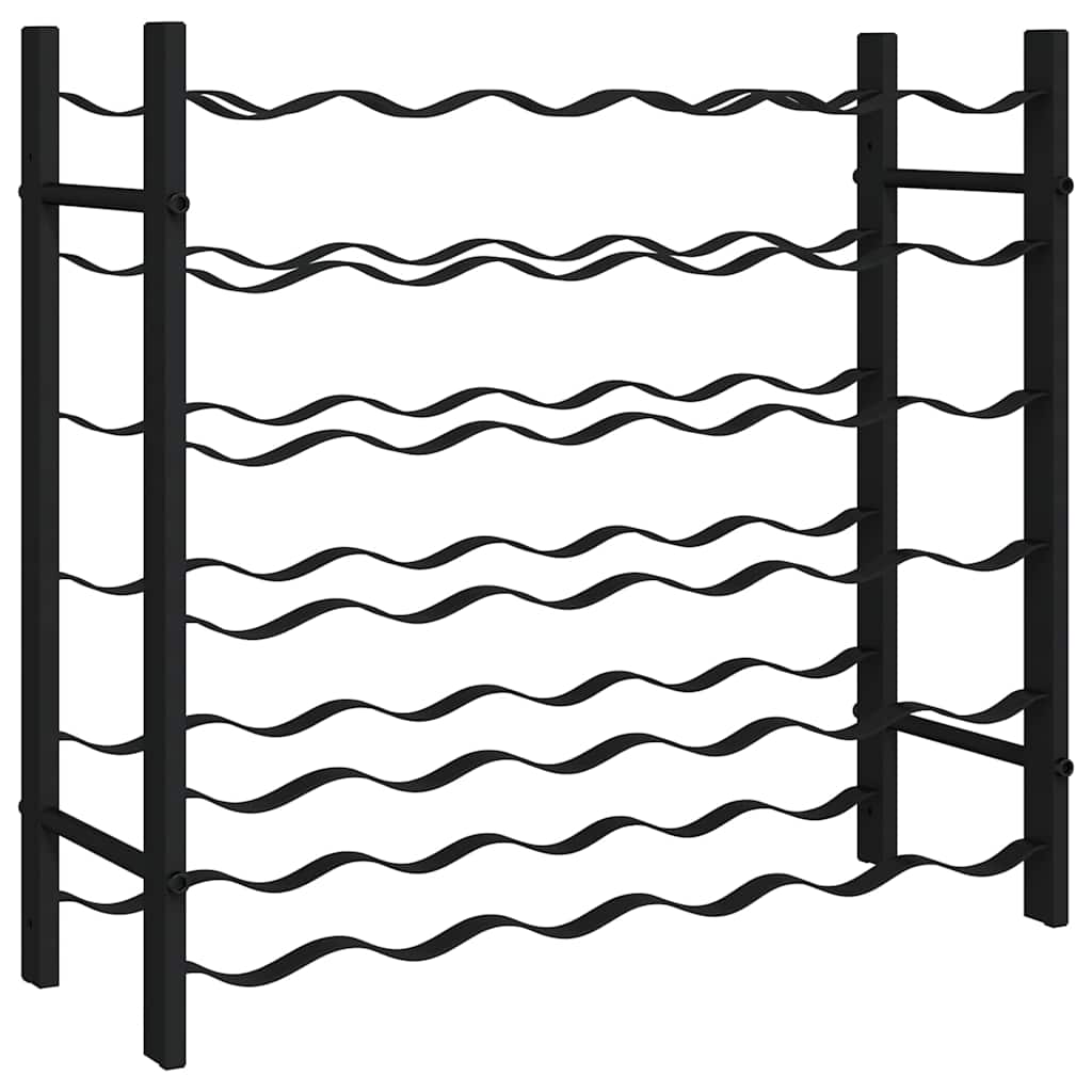 325921 vidaXL Wine Rack for 36 Bottles Black Iron