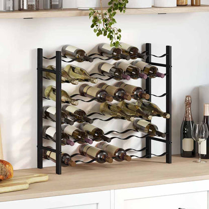 325921 vidaXL Wine Rack for 36 Bottles Black Iron