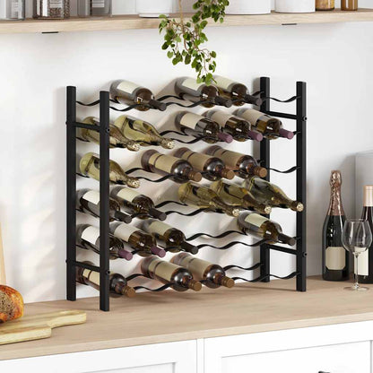 Wine Rack for 36 Bottles Black Iron