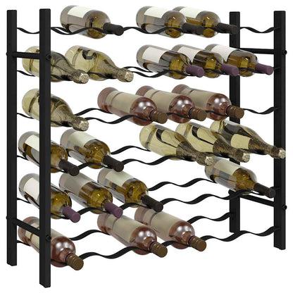 325921 vidaXL Wine Rack for 36 Bottles Black Iron