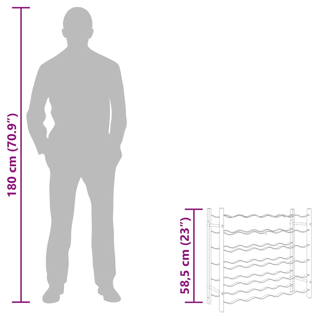 Wine Rack for 36 Bottles Black Iron