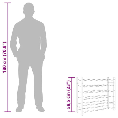 Wine Rack for 36 Bottles Black Iron