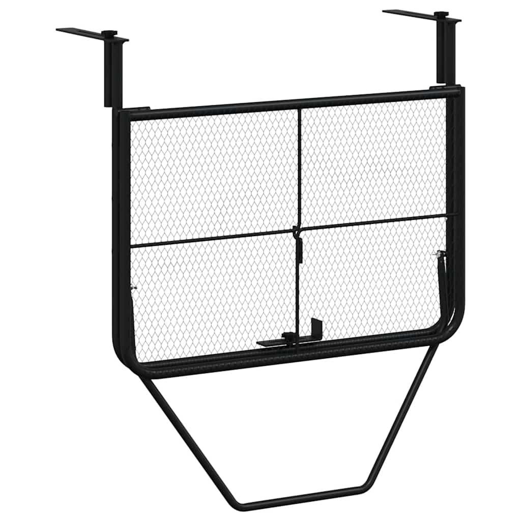 Balcony Table Black 60x40 cm Steel