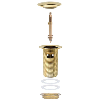 Push Drain with Overflow Function Gold 6.4x6.4x9.1 cm