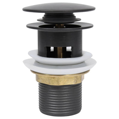 Push Drain with Overflow Function Grey 6.4x6.4x9.1 cm