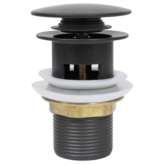 Push Drain with Overflow Function Grey 6.4x6.4x9.1 cm