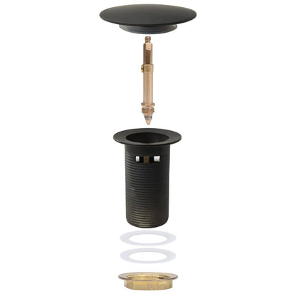 Push Drain with Overflow Function Grey 6.4x6.4x9.1 cm