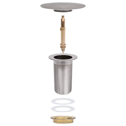 Push Drain without Overflow Function Silver 6.4x6.4x9.1 cm