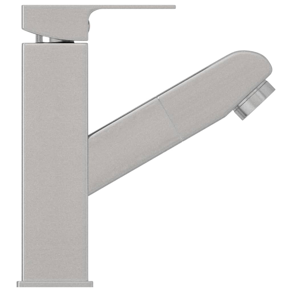 Bathroom Basin Faucet with Pull-out Function Silver 157x172 mm