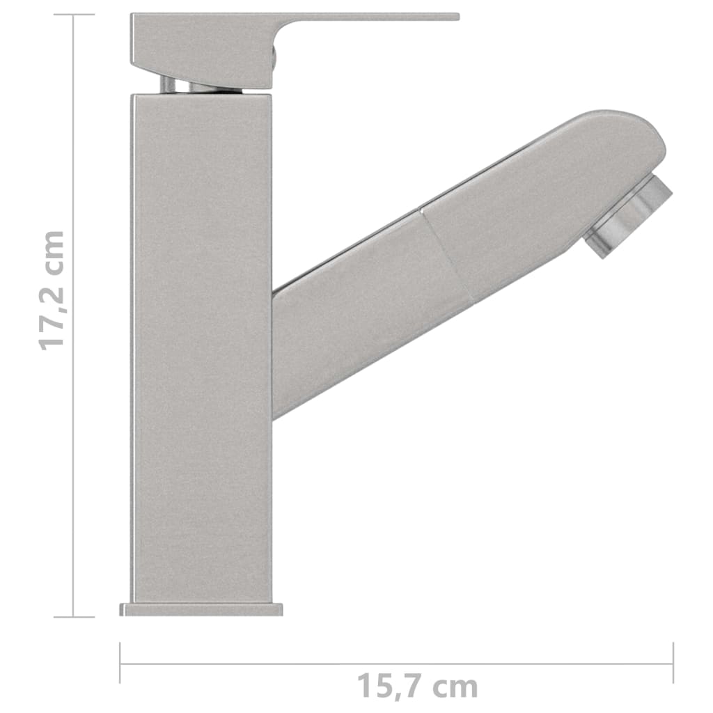 Bathroom Basin Faucet with Pull-out Function Silver 157x172 mm