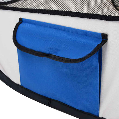 171016 vidaXL Foldable Dog Playpen with Carrying Bag Blue 145x145x61 cm