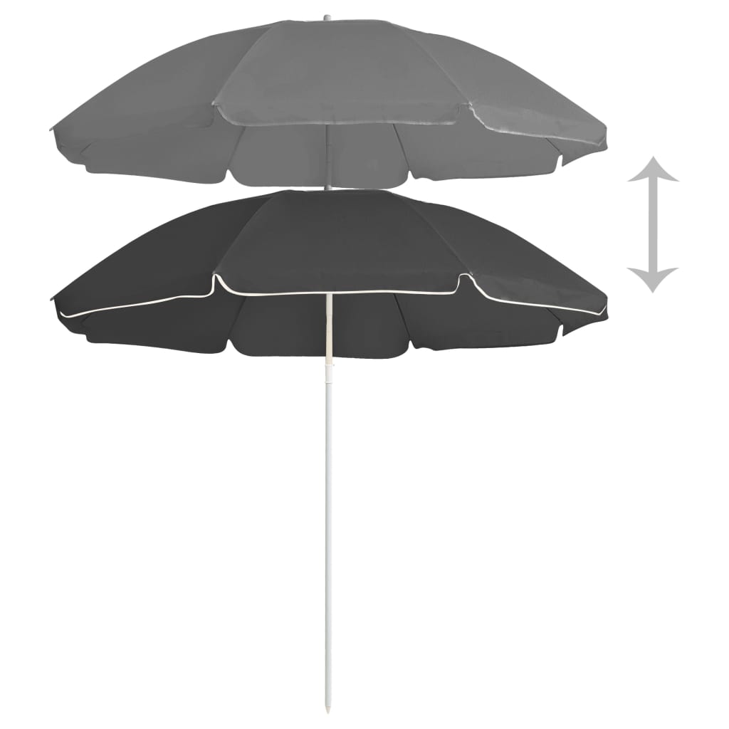 Garden Parasol | Anthracite | 100% polyester, steel | 180 cm arc length