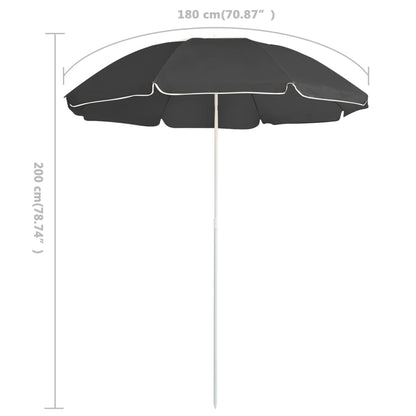 Garden Parasol | Anthracite | 100% polyester, steel | 180 cm arc length