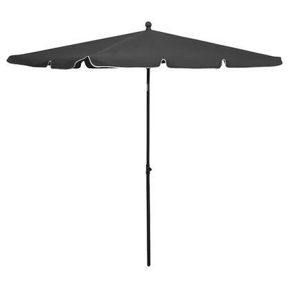 Garden Parasol with Pole 210x140 cm Anthracite