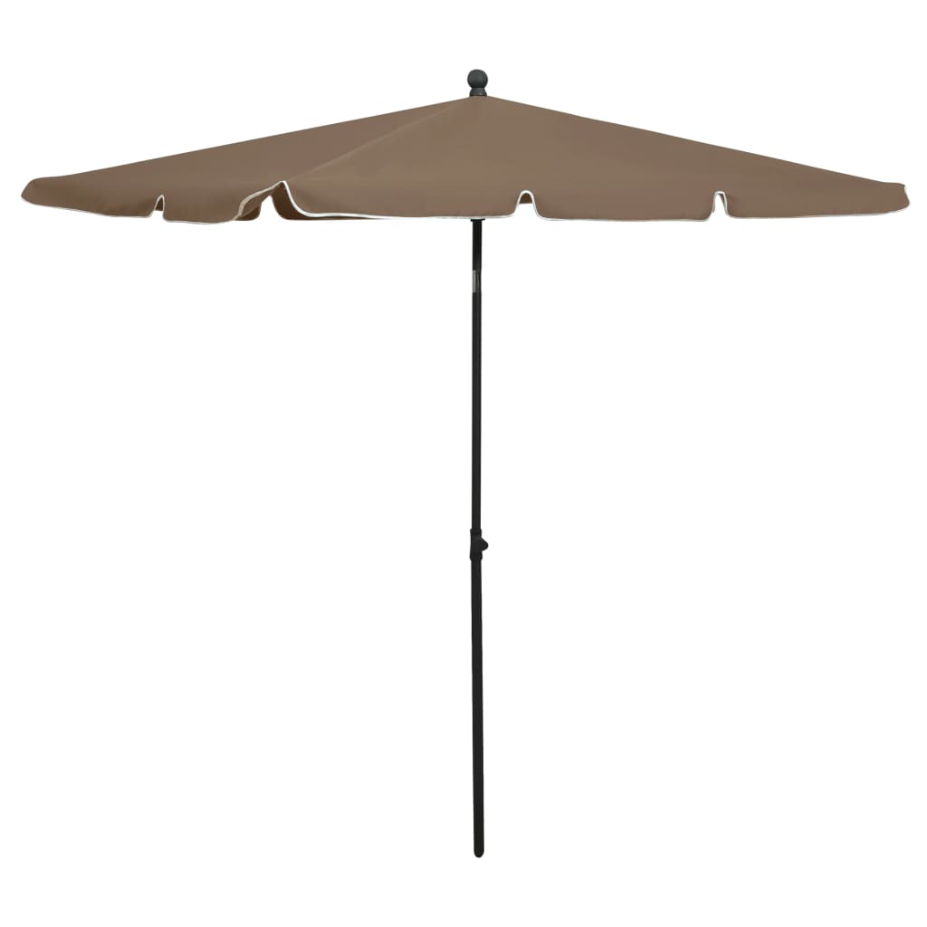 Garden Parasol | Taupe | Polyester, Steel | 210 x 140 cm | Tiltable