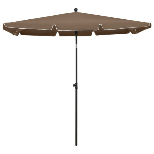 Garden Parasol | Taupe | Polyester, Steel | 210 x 140 cm | Tiltable