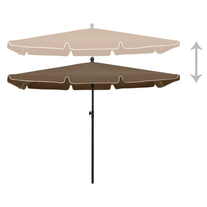 Garden Parasol | Taupe | Polyester, Steel | 210 x 140 cm | Tiltable