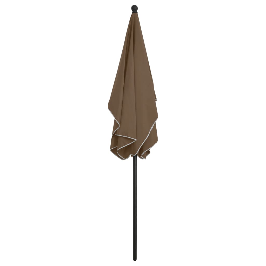 Garden Parasol | Taupe | Polyester, Steel | 210 x 140 cm | Tiltable
