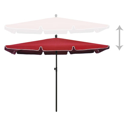Garden Parasol | Bordeaux Red | 100% Polyester Fabric | 210x140 cm