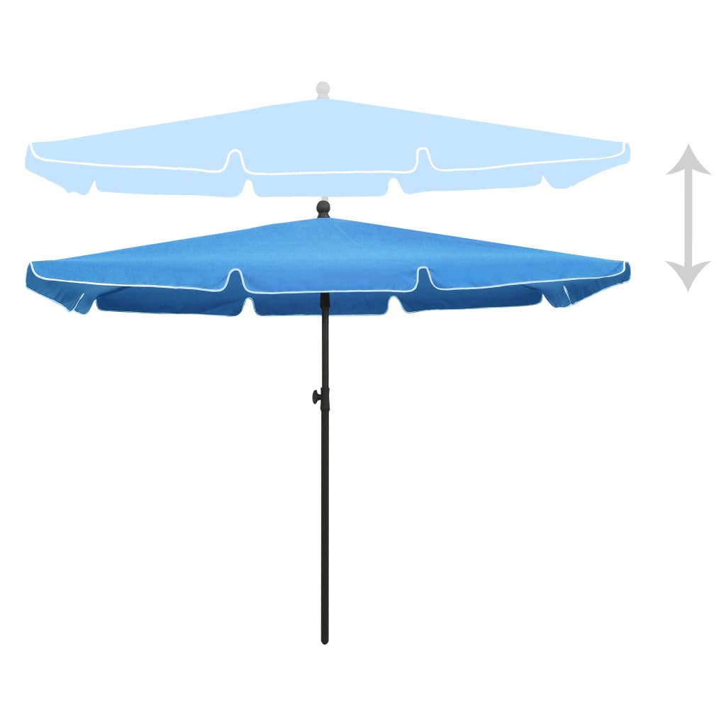 Garden Parasol with Pole 210x140 cm Azure Blue