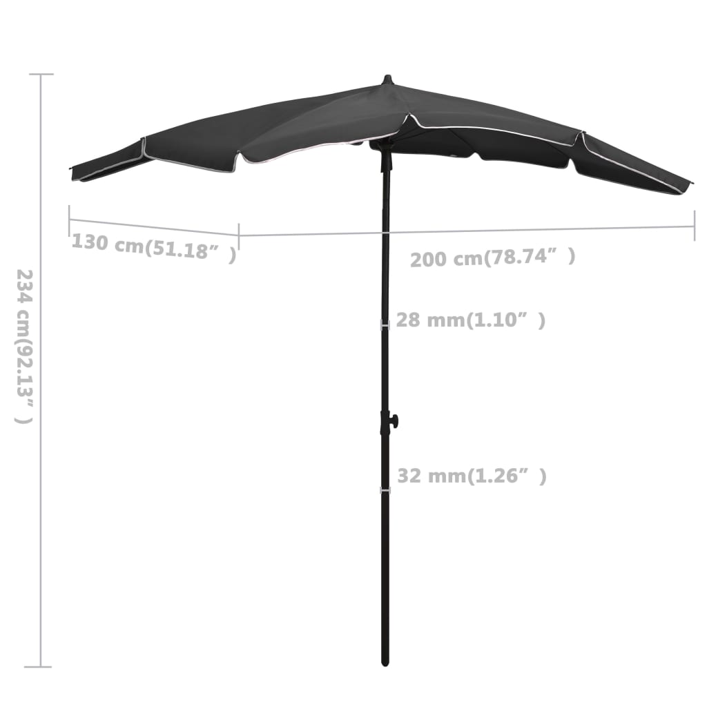 Garden Parasol | Anthracite | Polyester, Steel | Large |  Tiltable
