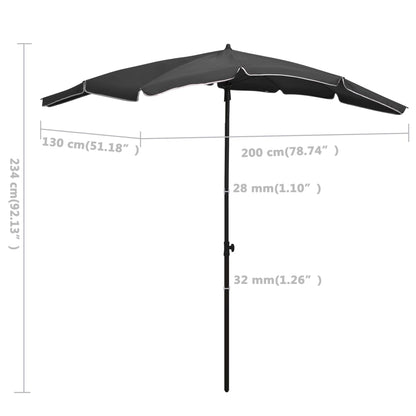 Garden Parasol | Anthracite | Polyester, Steel | Large |  Tiltable
