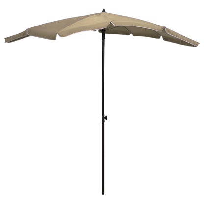 Garden Parasol | Taupe | Polyester, Steel | 200x130 cm |  Tiltable