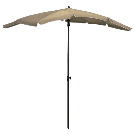 Garden Parasol | Taupe | Polyester, Steel | 200x130 cm |  Tiltable