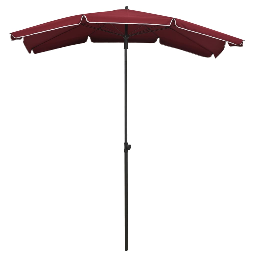 Garden Parasol | Bordeaux Red | Steel, Polyester | Large | Tiltable