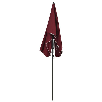 Garden Parasol | Bordeaux Red | Steel, Polyester | Large | Tiltable