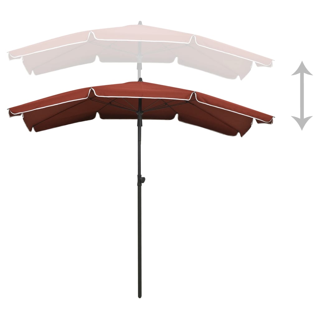 Garden Parasol | Terracotta | Fabric (100% polyester), steel