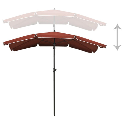Garden Parasol | Terracotta | Fabric (100% polyester), steel
